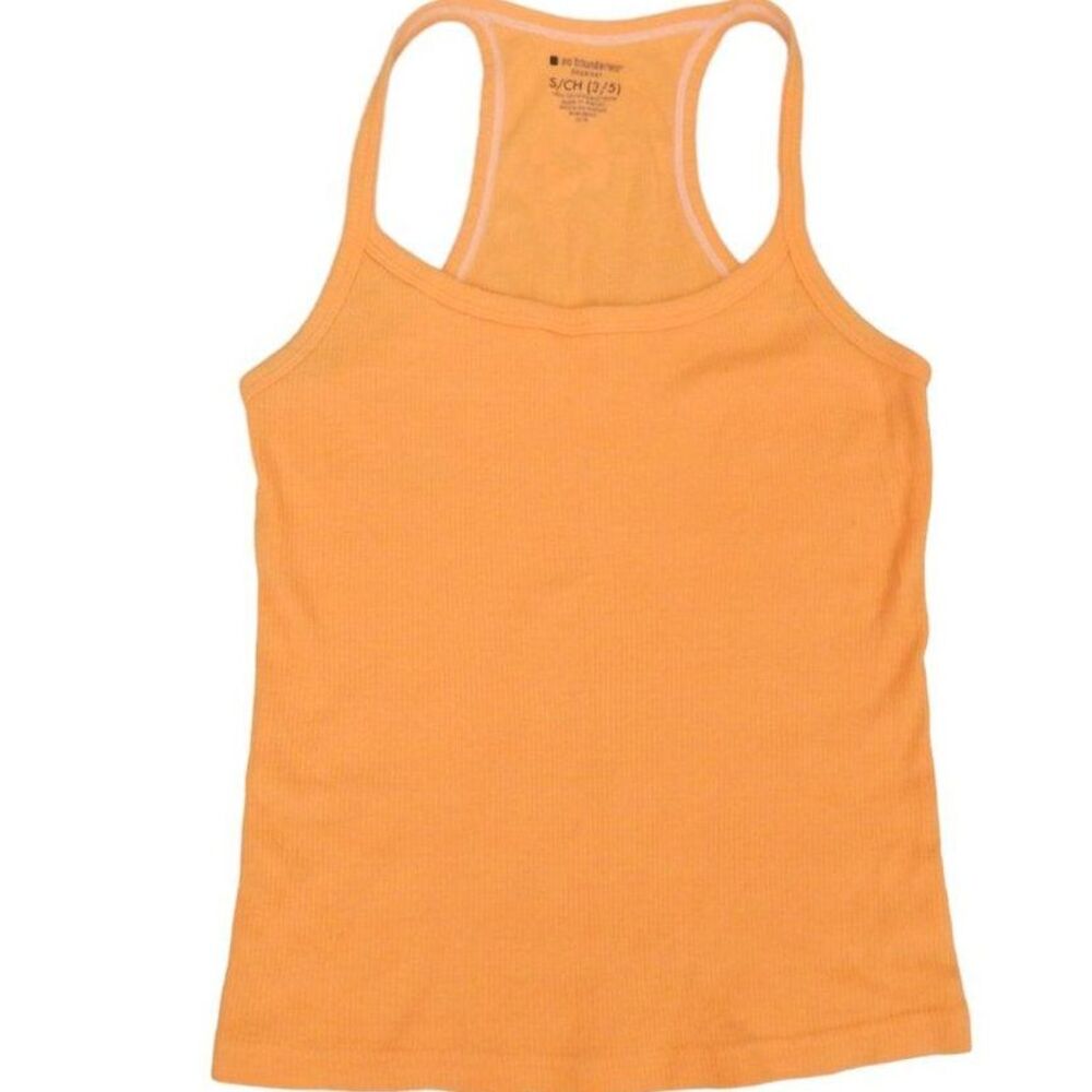 No Boundaries women’s junior’s small orange ribbed racerback tank top